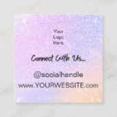 Rainbow Glitter Scratch Off Korting Kaart Vierkante Visitekaartje (Achterkant)