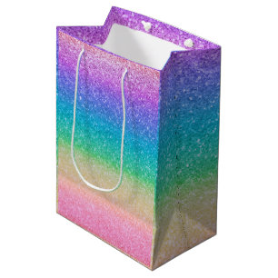 Rainbow Glitter Sparkle  Birthday Party Glam Medium Cadeauzakje
