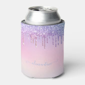 Rainbow glitter sparkle script modern girly script blikjeskoeler (Blikje Voorkant)