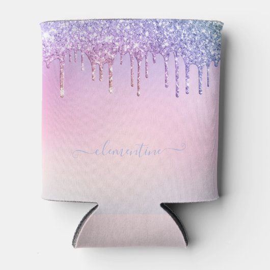Rainbow glitter sparkle script modern girly script blikjeskoeler (Voorkant)