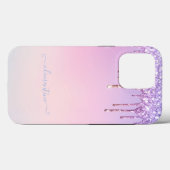 Rainbow glitter sparkle script modern girly script Case-Mate iPhone case (Achterkant (horizontaal))