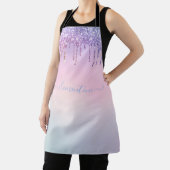 Rainbow glitter sparkle script modern girly script schort (Insitu)