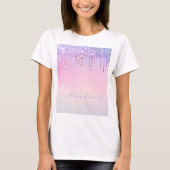 Rainbow glitter sparkle script modern girly script t-shirt (Voorkant)