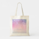 Rainbow glitter sparkle script modern girly script tote bag (Achterkant)