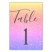 Rainbow Glitter Sparkle Tafelnummer (Achterkant)