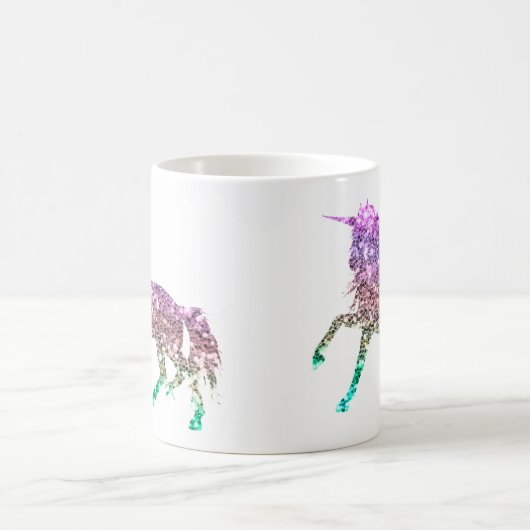 Rainbow Glitter Sparkle Unicorn Iridescent Mok (Center)