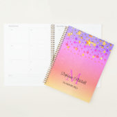 Rainbow Glitter Stars Monogram Name Planner (Display)