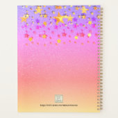 Rainbow Glitter Stars Monogram Name Planner (Achterkant)