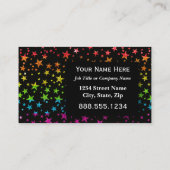 Rainbow Glitter Stars Professional Colorful Fun Visitekaartje (Achterkant)