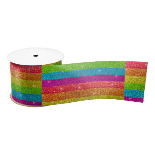 Rainbow Glitter Stripes Gay Pride Vlag Verjaardag Lint