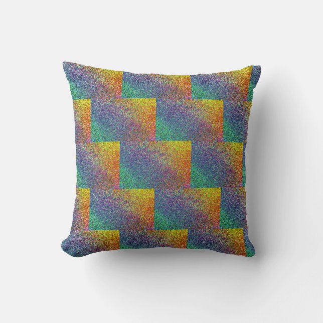 Rainbow Glitter Tile Pillow Kussen (Voorkant)