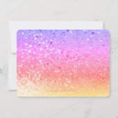 Rainbow Glitter: uitnodiging voor een fotofeestje (Achterkant)