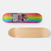 Rainbow Glitter Unicorn Sparkly Gold Sparkles Sk8r Skateboard (Horizontaal)