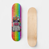 Rainbow Glitter Unicorn Sparkly Gold Sparkles Sk8r Skateboard (Voorkant)