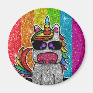 Rainbow Glitter Unicorn Sparkly LGBTQ Sparkles Magneet