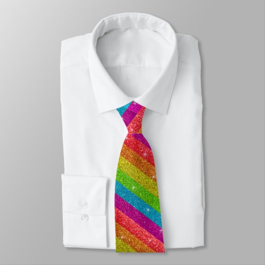 Rainbow Glitter Unicorn Sparkly LGBTQ Sparkles Stropdas (Gebonden)