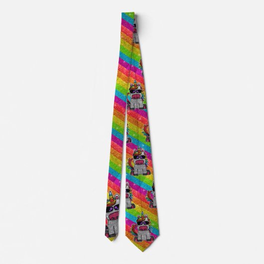 Rainbow Glitter Unicorn Sparkly LGBTQ Sparkles Stropdas (Achterkant)