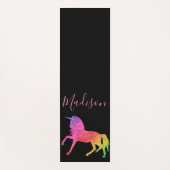 Rainbow Glitter Unicorn Yoga Mat Personalized (Voorkant)