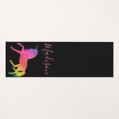 Rainbow Glitter Unicorn Yoga Mat Personalized (Voorkant (horizontaal))