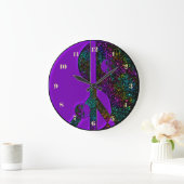Rainbow Glitter Yin Yang Peace Sign Clock Grote Klok (Huis)