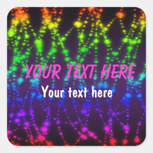 Rainbow Glow neon feest sticker label