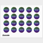 Rainbow Glow Neon Lights Sparkle Verjaardagsfeest Ronde Sticker (Vel)