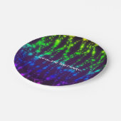 Rainbow Glow Neon Sparkles Verjaardagsfeestje Papieren Bordje (Gekanteld)