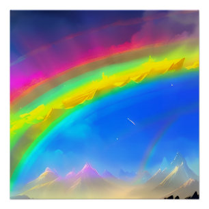Rainbow Glow Sky Perfect Poster