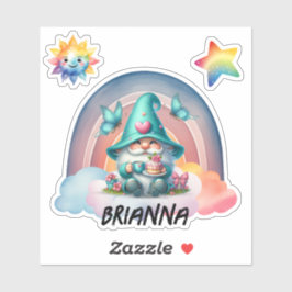 Rainbow Gnome Dreams,  Cloud Sticker