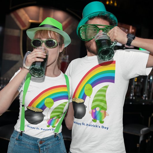 Rainbow Gnome Pot of Gold St Patricks Day Unisex T-shirt