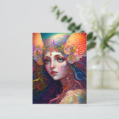 Rainbow Goddess Fantasy Art Briefkaart (Staand voorkant)