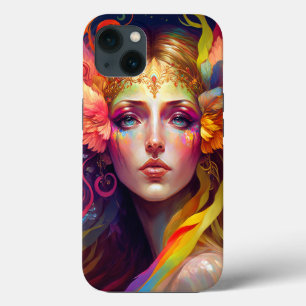 Rainbow Goddess Fantasy Art iPhone 13 Hoesje