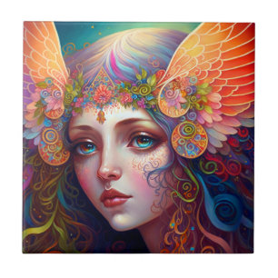 Rainbow Goddess Fantasy Art-keramische Tegel Tegeltje