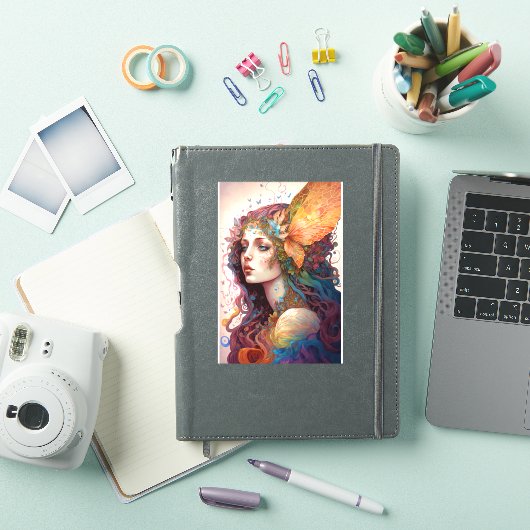 Rainbow Goddess Fantasy Art Sticker (iPad Cover)