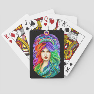 Rainbow Goddess Queen Fantasy kunst Pokerkaarten