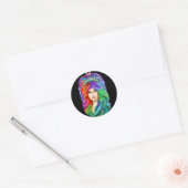 Rainbow Goddess Queen Fantasy kunst Ronde Sticker (Envelop)