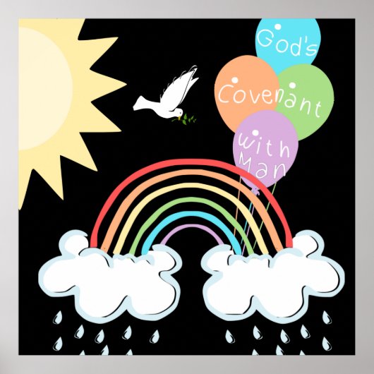 Rainbow God's convenant met Man | Sun-ballonnen Poster (Voorkant)