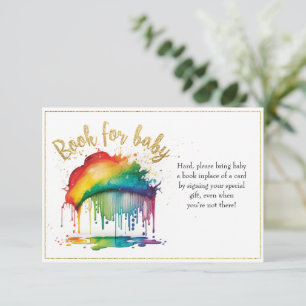 Rainbow Gold Baby shower boeken voor Baby Kaart