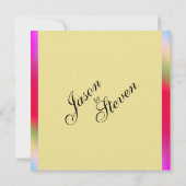Rainbow Gold Gay Wedding Invitation Kaart (Achterkant)