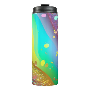 Rainbow Gold Glitter Thermische Tumbler 12oz Thermosbeker