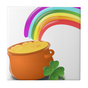 Rainbow Gold Pot Lucky Irish Sky Ierland Tegeltje