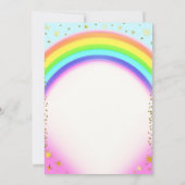 Rainbow Gold Sparkle Fantasy Verjaardagsfeestje Kaart (Achterkant)