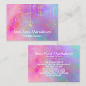 *~* Rainbow Gold Sparkle Glitter Sun Moon Visitekaartje (Voorkant / Achterkant)