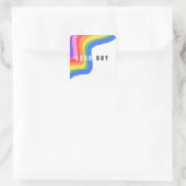 Rainbow Good Boy - Sticker, leuk Gay Pride-icoon Vierkante Sticker (Tas)