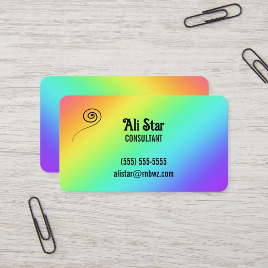 Rainbow Gradient Cartes de visite amusants (Devant/Arrière en situation)