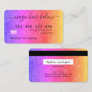 Rainbow gradient credit card style  visitekaartje