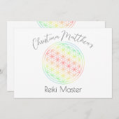 Rainbow Gradient Flower of Life Kaart (Voorkant / Achterkant)