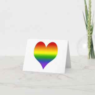 Rainbow Gradient Heart Note Card Kaart
