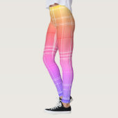 Rainbow Gradient Modern Plaid Tartan Pattern Leggings (Links)
