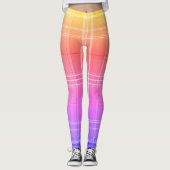 Rainbow Gradient Modern Plaid Tartan Pattern Leggings (Voorkant)